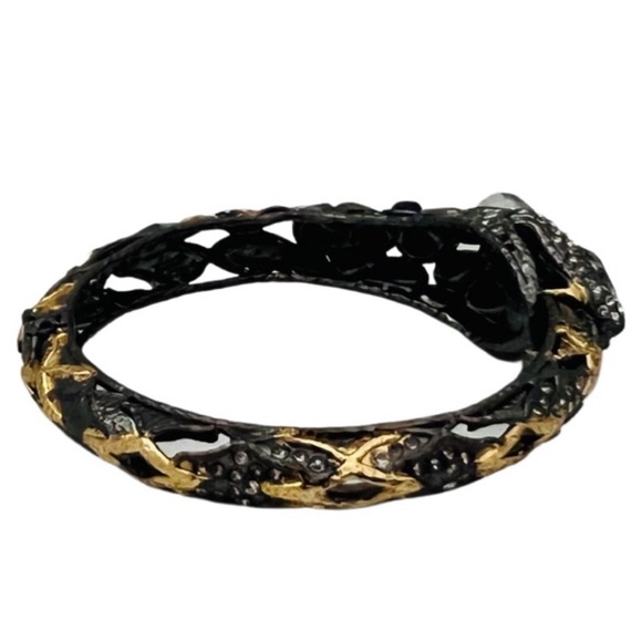 ALEXIS BITTAR • Jardin De Papillon Ruthenium Gold Snake Bracelet - Picture 12 of 16